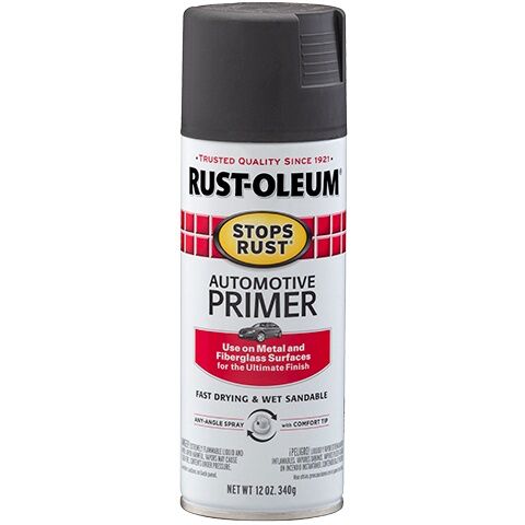 Rust-Oleum Stops Rust Automotive Primer Spray Flat Dark Gray, 12-Oz