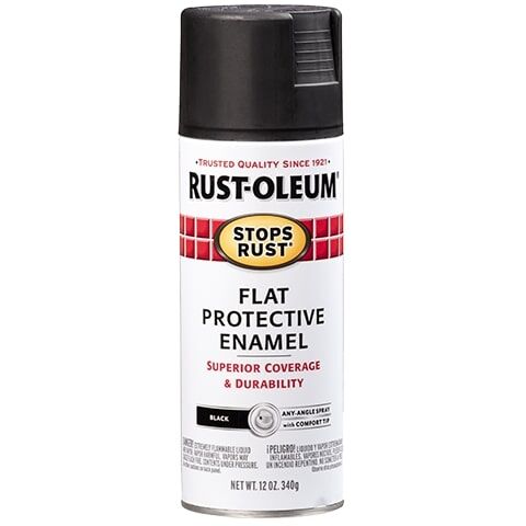 Rust-Oleum Stops Rust Flat Black Spray Paint, 12-Oz
