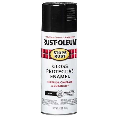 Rust-Oleum Stops Rust Gloss Black Spray Paint, 12-Oz