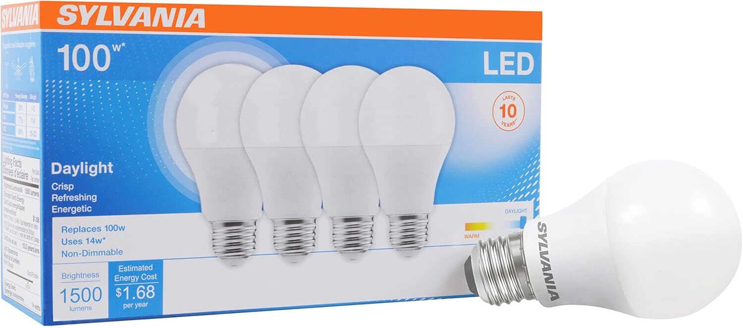 Sylvania A19 LED Light Bulb, 100-W, 4-Pk