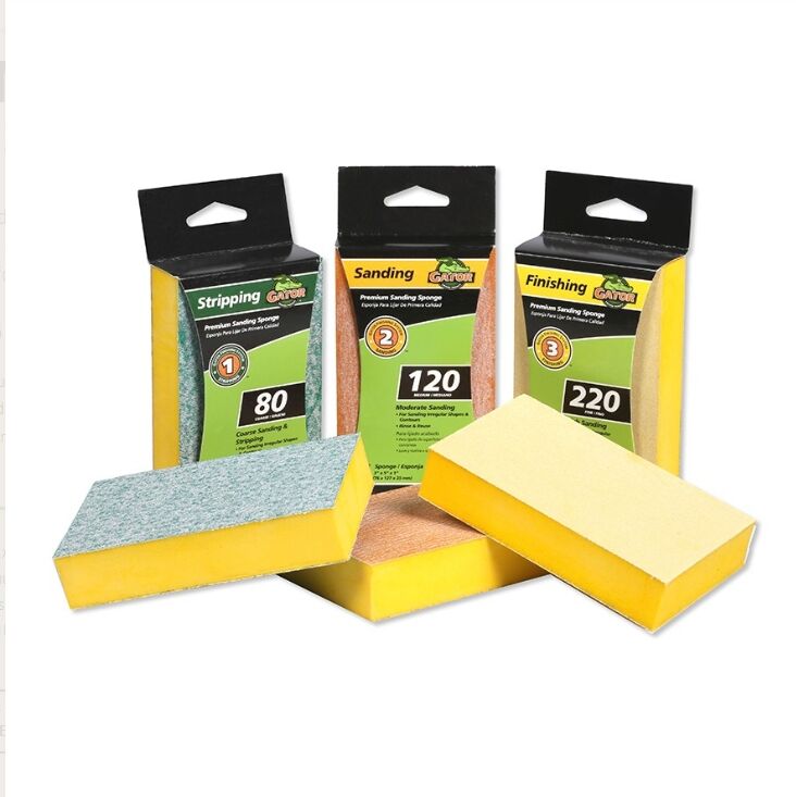 Gator Premium 100/60 Grit Fine/Medium Sanding Sponges, 3-In X 5-In X 1-In