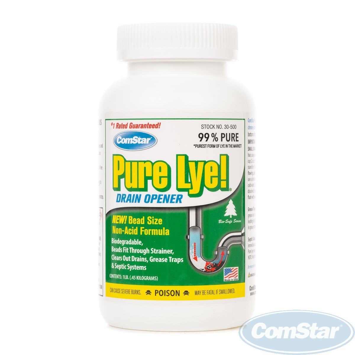 ComStar Pure Lye Bead Drain Opener, 1-Lb