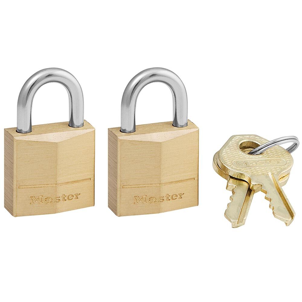 Master Lock 120T Solid Body Padlock, 3/4-In, 2-Pk