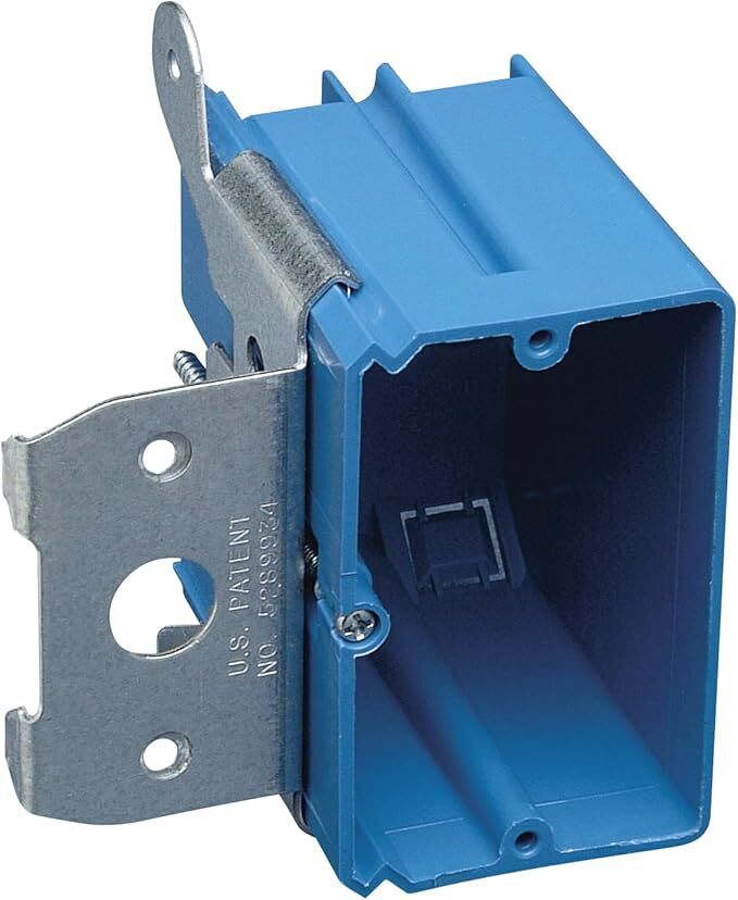 Carlon M121ADJ Blue 1-Gang Outlet Box, 3 3/4-In X 3 7/8-In X 3 3/8-In