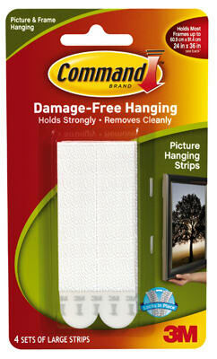 3M Large Picture Hanging Strips - White