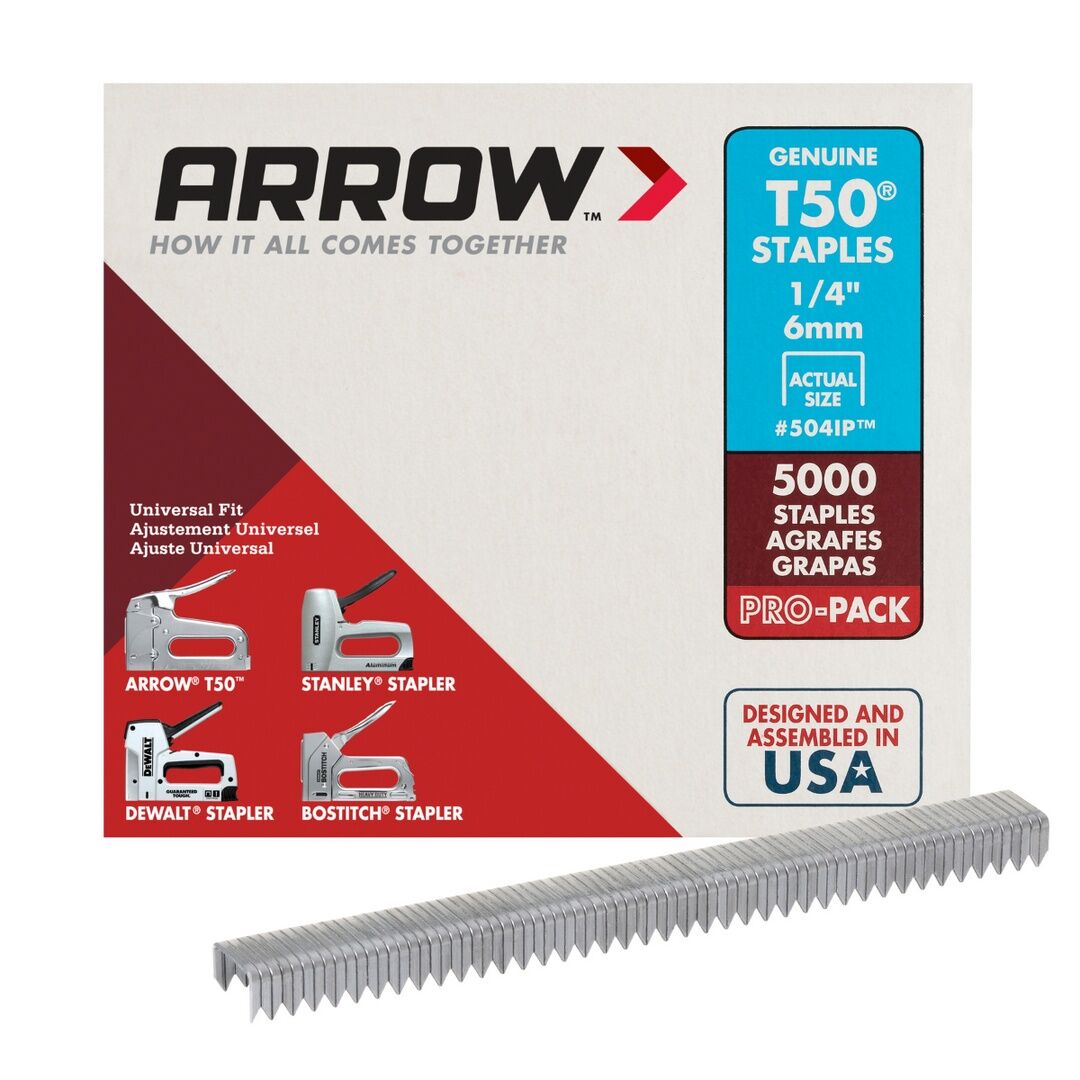 Arrow Fastener T50 Heavy Duty Staples, 1/4-In x 3/8-In, 5000-Ct