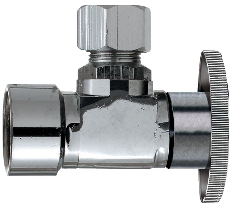 Plumb Pak Brass Body Shut-Off Valve, 1/2-In FIP x 3/8-In Compression