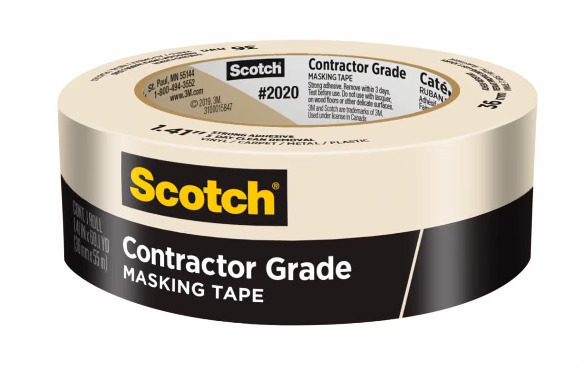 Scotch Contractor Grade Masking Tape 2020, 1.41-In x 60-Yd