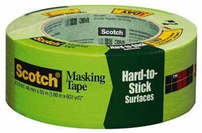 3M Scotch Masking Tape - Green, .88 in X 60 yd