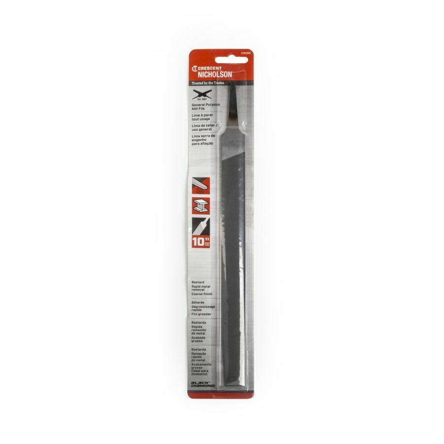 Apex Cooper Flat Single Cut Bastard Mill File - Silver, 10 in
