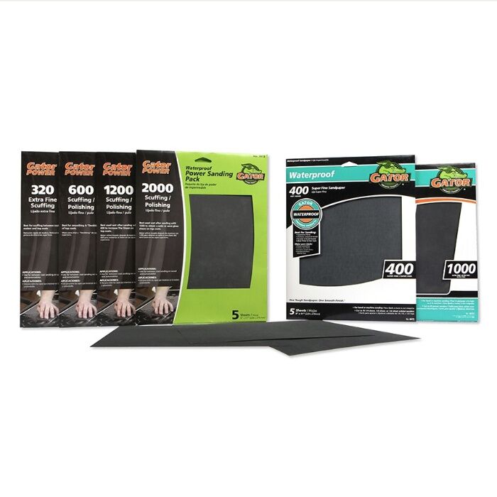 Gator Waterproof Sanding Sheets 400 Grit, 9-In x 11-In