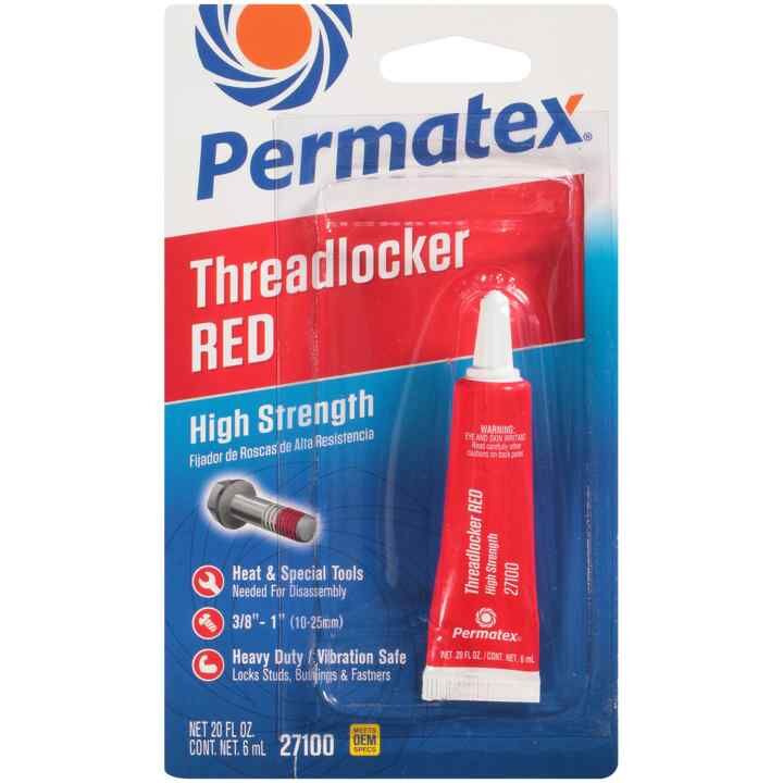 Permatex Red High Strength Threadlocker, 6-ml