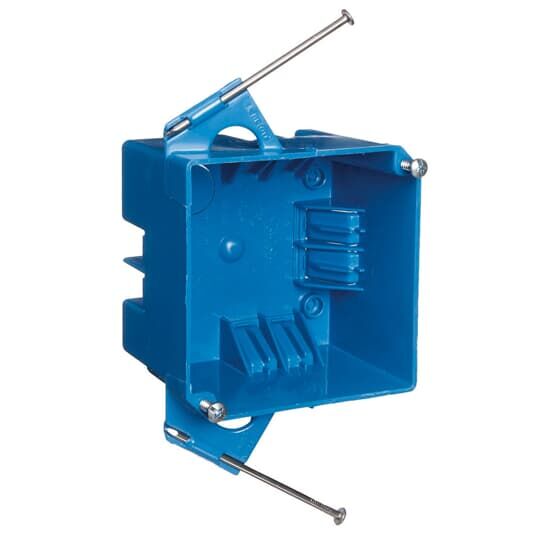 Carlon Square Blue Plastic 2-Gang New Work Outlet Box, 4-In x 4-In x 2 5/8-In