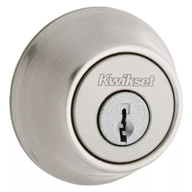 Kwikset Satin Nickel Keyed One Side 660 Deadbolt With Pin & Tumbler