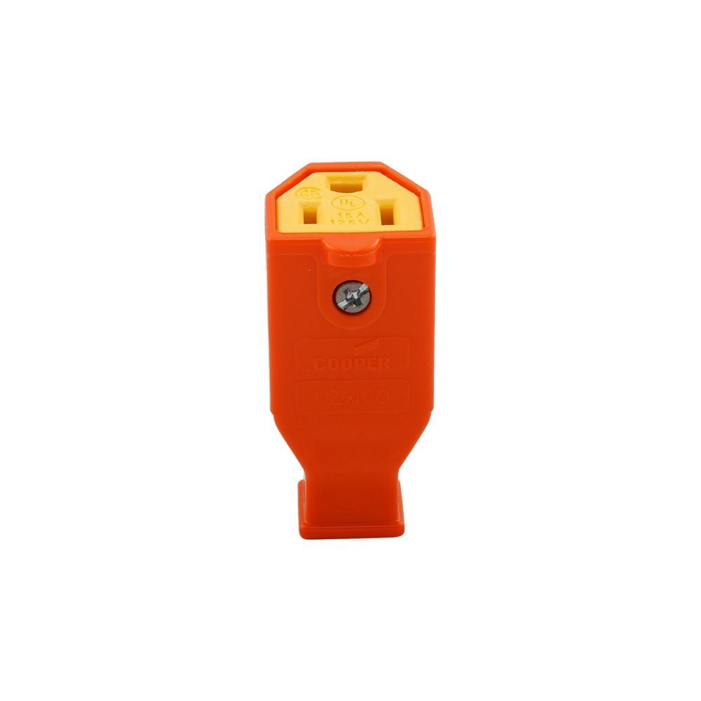 Eaton Orange NEMA 5-15R Residential Standard Straight Blade Connector 14 Gauge, 15-A, 125-V