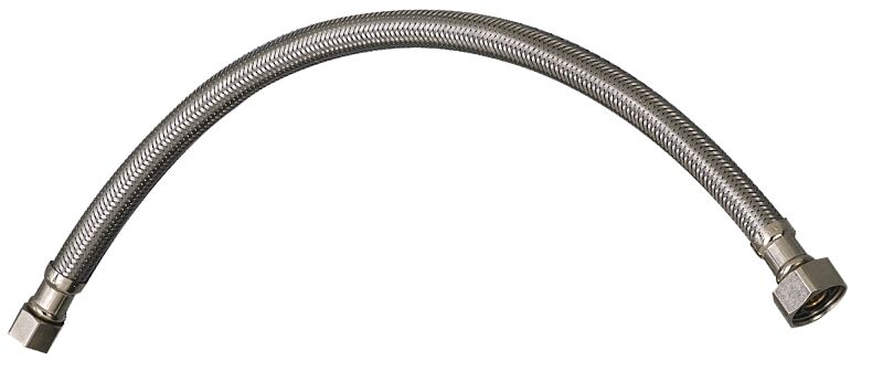 Plumb Pak EZ Series Stainless Steel Sink Supply Tube, 3/8-In Comp x 1/2-In FIP x 16-In
