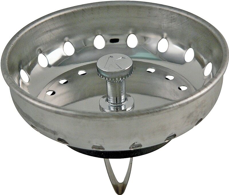 Plumb Pak Stainless Steel Sink Basket Strainer With Spring Style Post, 3.15-In