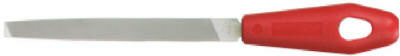 Apex Cooper Single Cut Bastard Mill File With Handle - Red, 6 in