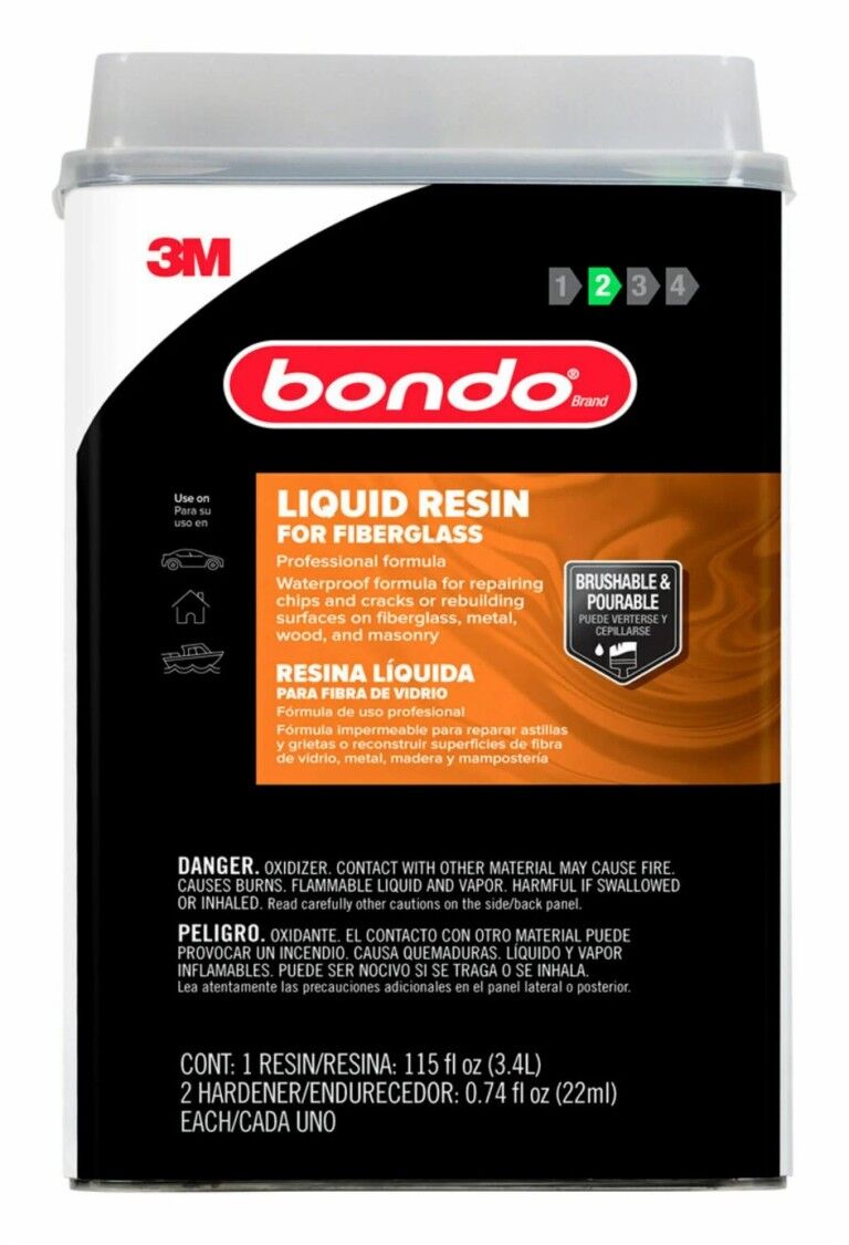 3M Bondo Liquid Resin For Fiberglass, 1-Gal
