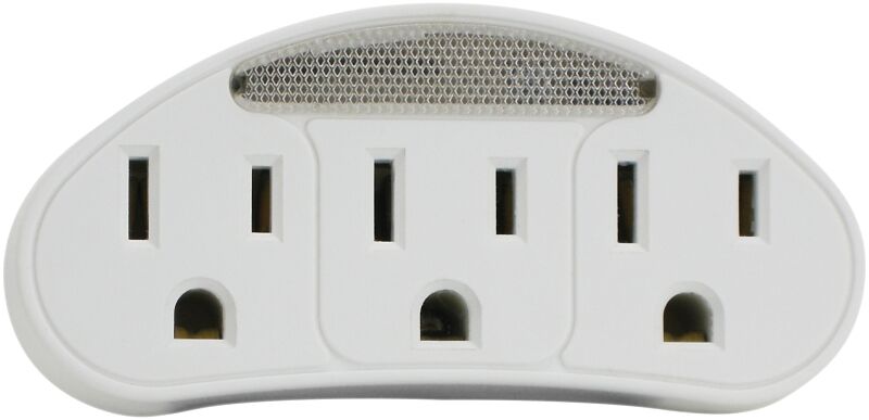 PowerZone 3-Outlet Power Tap With Night Light