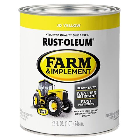Rust-Oleum Farm & Implement Paint JD Yellow, 1-Qt