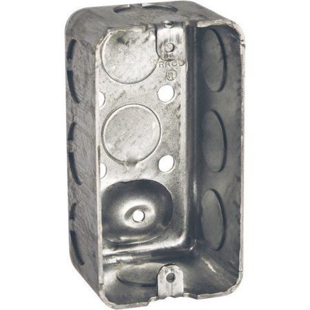 Raco 13-Cu In Rectangle Steel 1 Gang Outlet Box