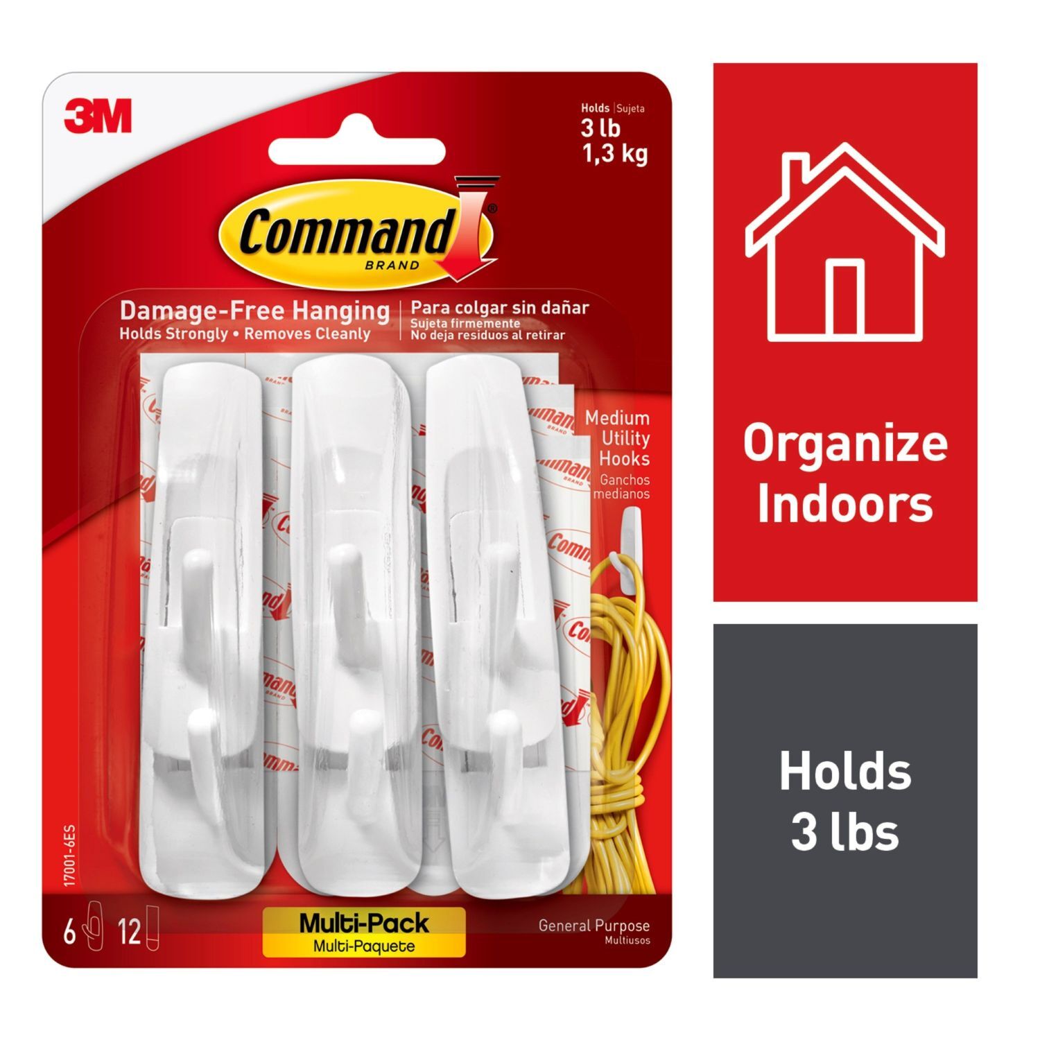 Command Medium Utility Hooks, 6-Pk