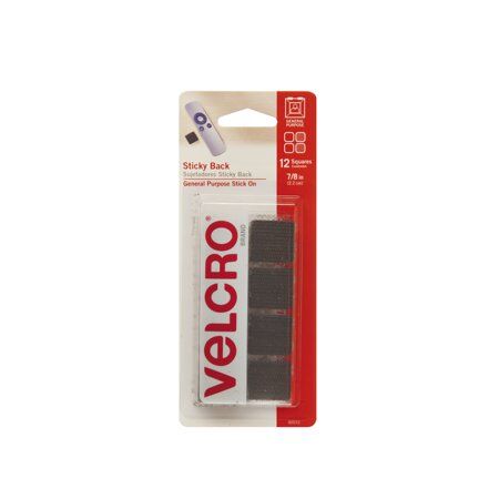 Velcro Sticky Back Black Squares, 7/8-In Coins, 12-Ct