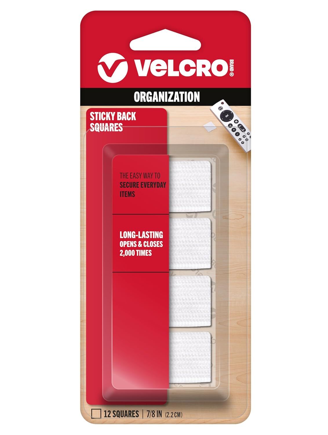 Velcro Brand White Sticky Back Squares, 7/8-In, 12-Pk