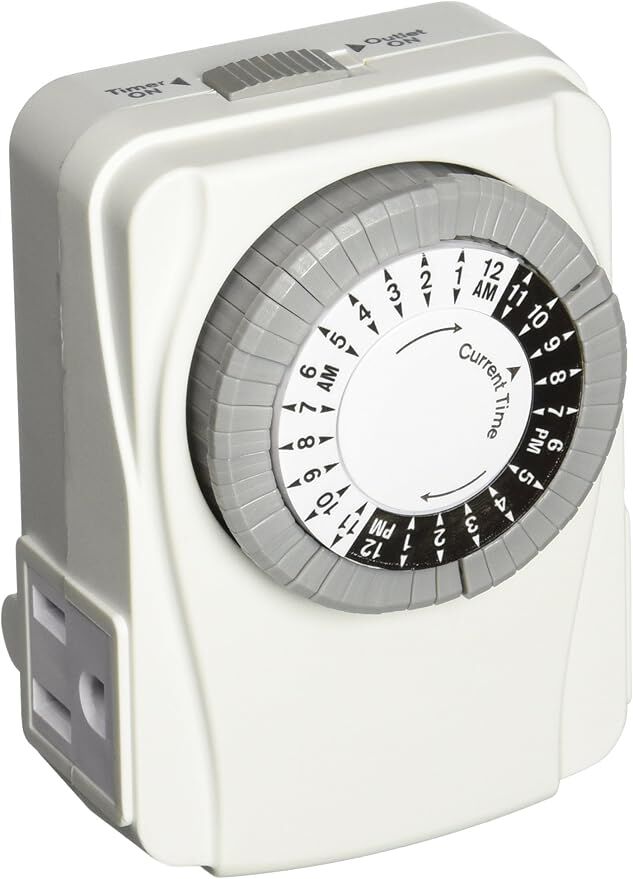 Powerzone Heavy Duty Indoor Electromechanical Timer, 125-V, 15-A
