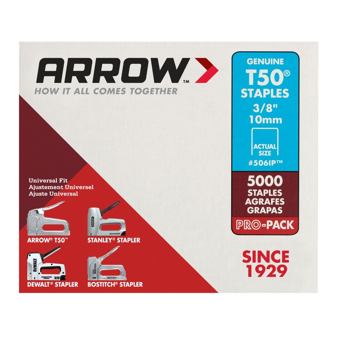 Arrow T50 Heavy Duty Staples, 3/8-In x 3/8-In, 5000-Ct