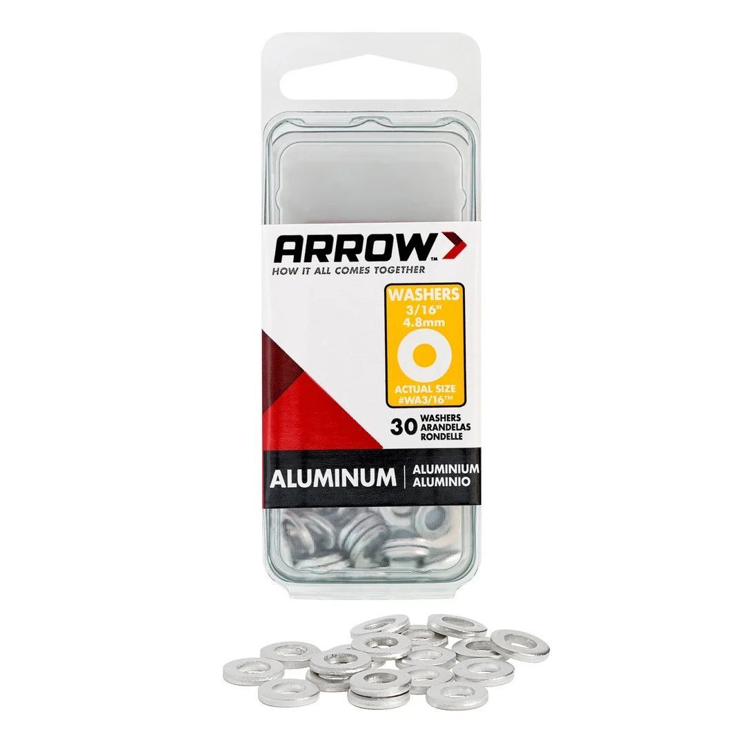 Arrow Fastener Aluminum Washers, 3/16-In, 30-Pk