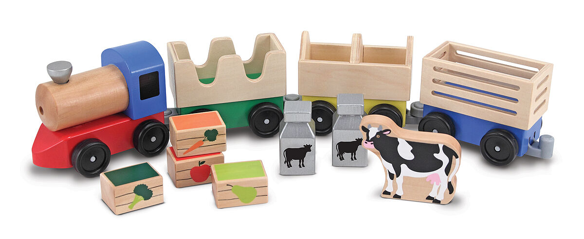 Melissa & Doug Kids Wooden Farm Train - 3 Yrs. Old And Above
