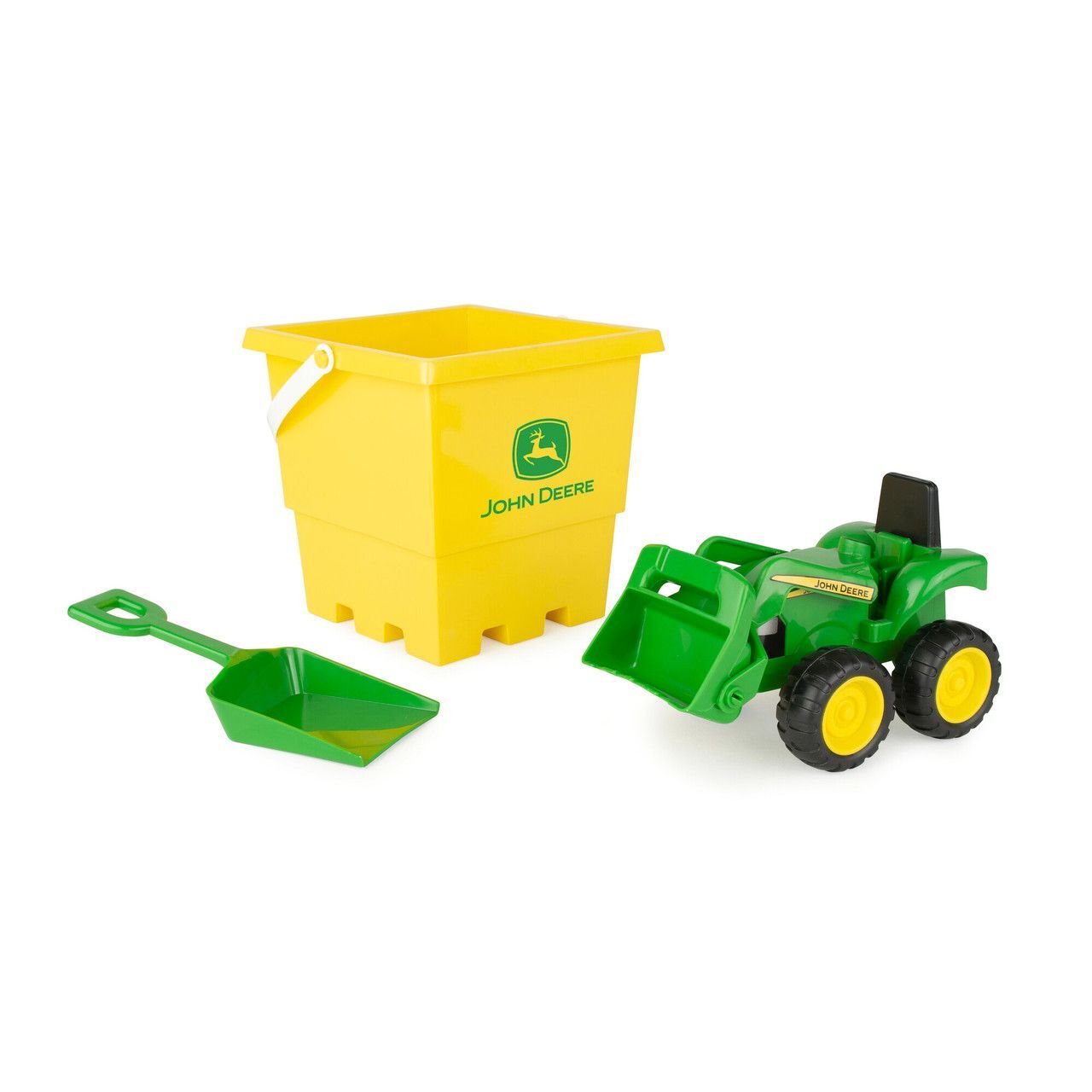 TOMY John Deere Sandbox Toy Set with Tractor, Bucket and Shovel