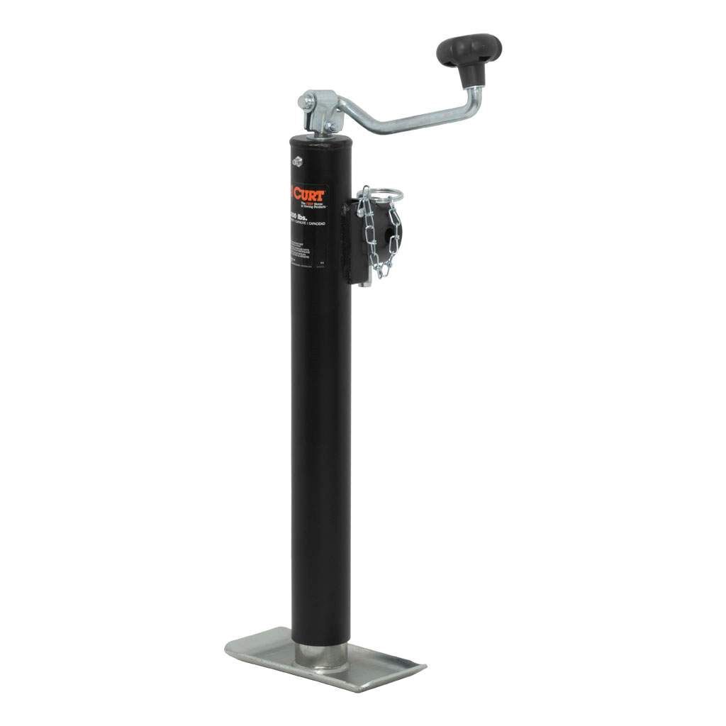 Curt Pipe-Mount Swivel Jack with Top Handle, 2000-Lb, 15-In Travel