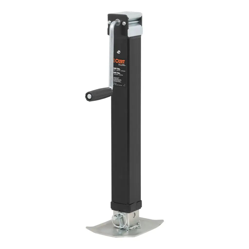 Curt Direct-Weld Square Jack with Side Handle, 8000-Lb, 15-In Travel
