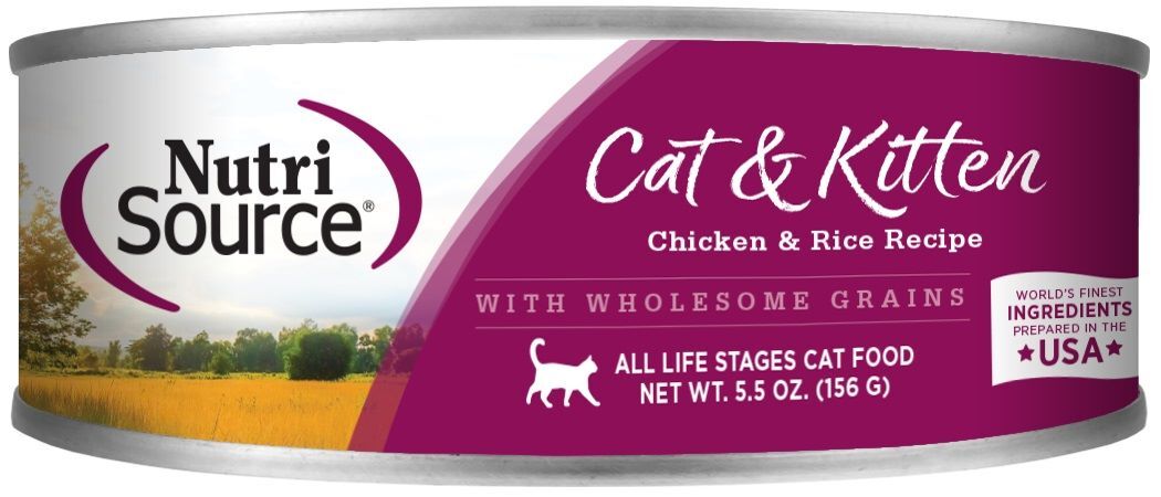 NutriSource Chicken & Rice Formula Wet Cat Food, 5.5-Oz