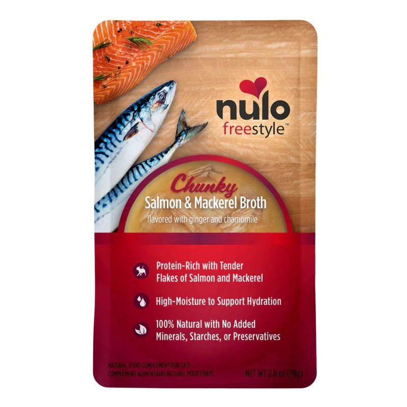 Nulo FreeStyle Chunky Salmon & Mackerel Broth Cat Food, 2.8-Oz