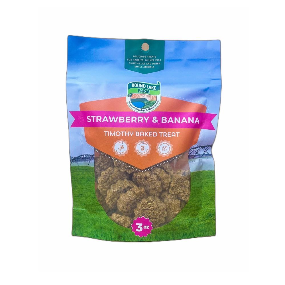Round Lake Farms Strawberry & Banana Timothy Baked Treats, 3-Oz