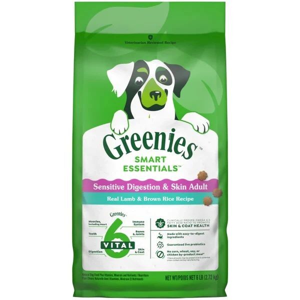 Greenies Smart Essentials Sensitive Digestion & Skin Real Lamb & Brown Rice Dog Food, 6-Lb