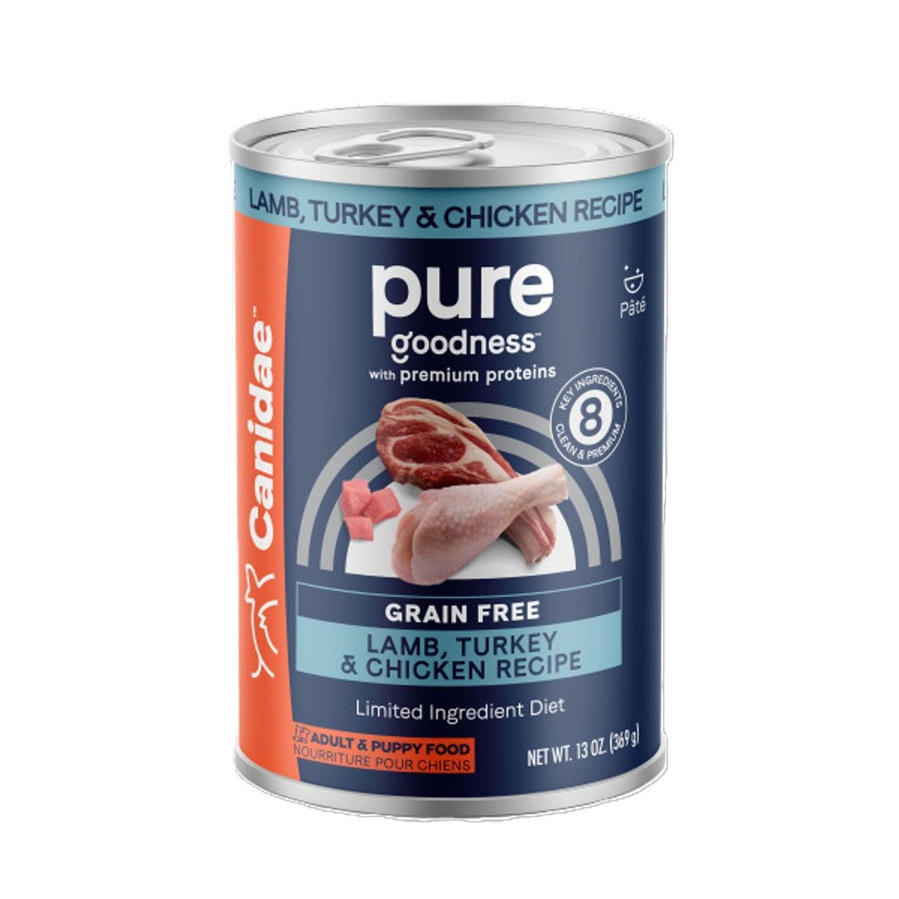 Canidae Pure Lamb, Turkey & Chicken Grain Free Recipe Wet Dog Food, 13-Oz