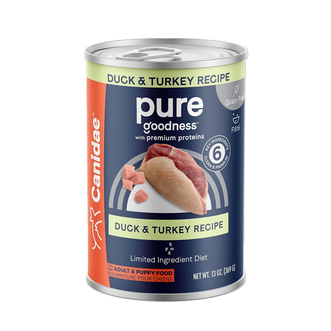 Canidae Pure Duck & Turkey Grain Free Recipe Wet Dog Food, 13-Oz