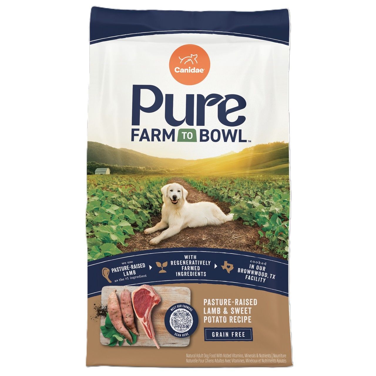 Canidae Pure Farm To Bowl Pasture-Raised Lamb & Sweet Potato Grain Free Recipe Dog Food, 4-Lb