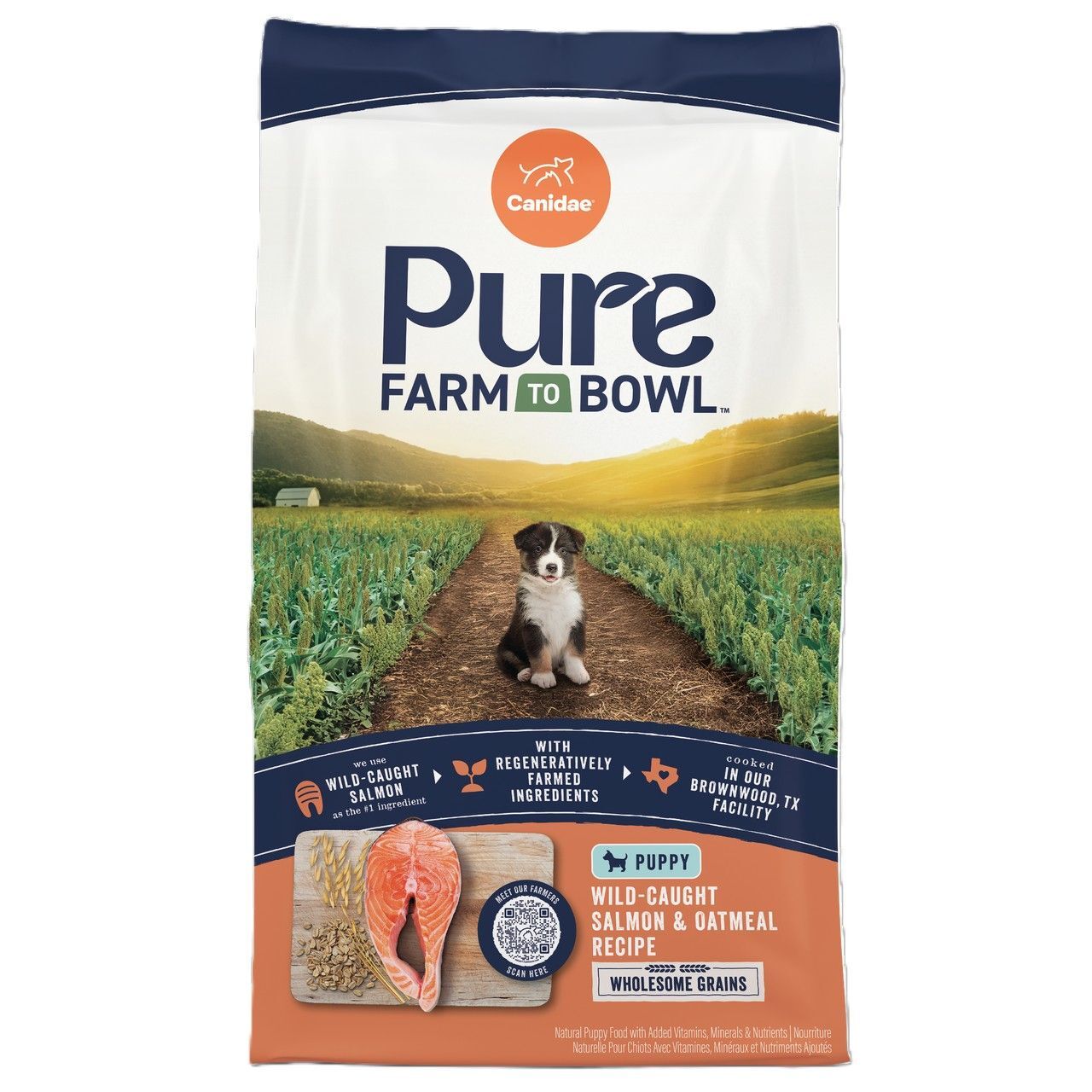 Canidae Pure Farm To Bowl Puppy Wild-Caught Salmon & Oatmeal Recipe Dog Food, 4-Lb