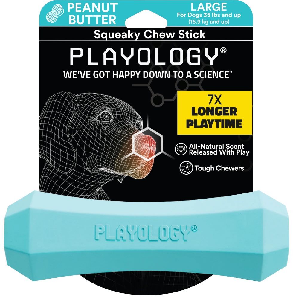 Playology Large Peanut Butter Squeaky Chew Stick