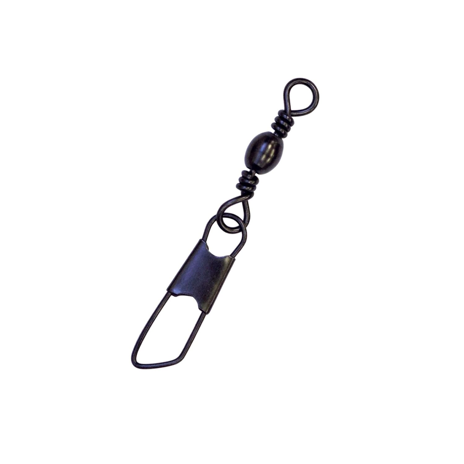 Eagle Claw Black Barrel Swivel with Safety Snap, #3, 4-Pk
