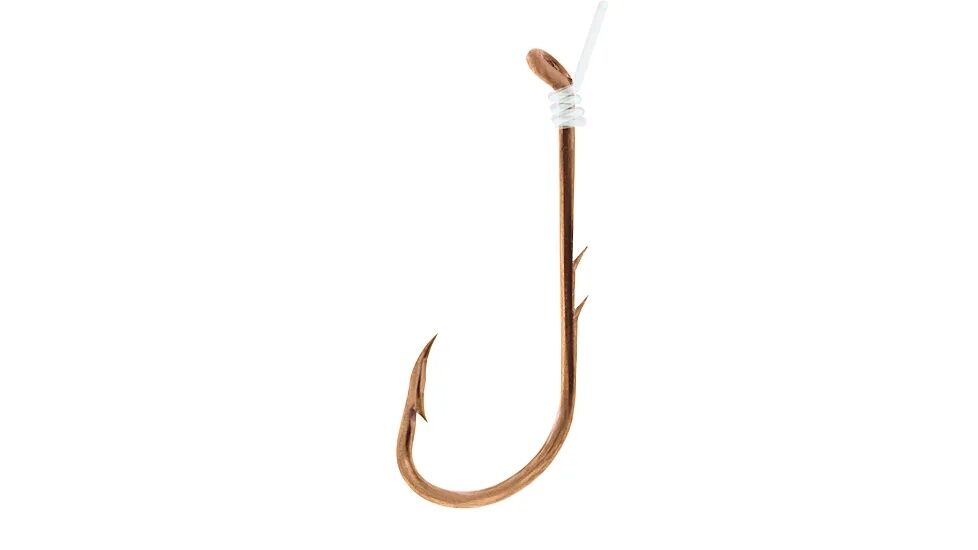 Eagle Claw Lake And Stream Snelled Bronze Baitholder Hook, #8, 6-Pk