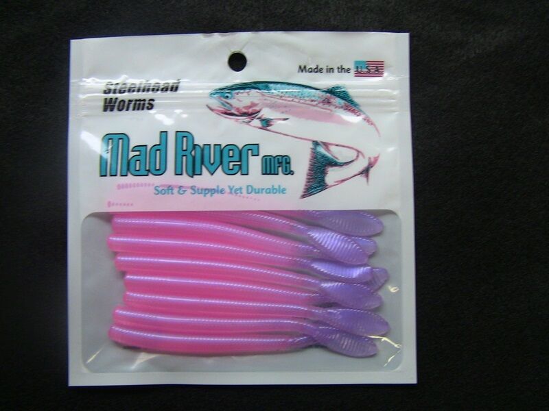 Mad River Steelhead Worms Nail Polish Pink Bait, 4-In, 9-Pk