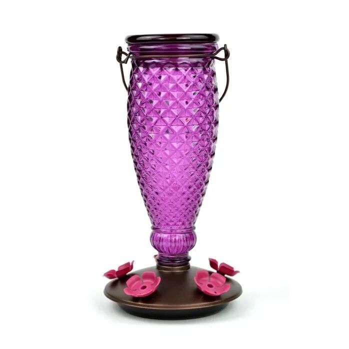 Perky-Pet Diamond Wine Top-Fill Glass Hummingbird Feeder
