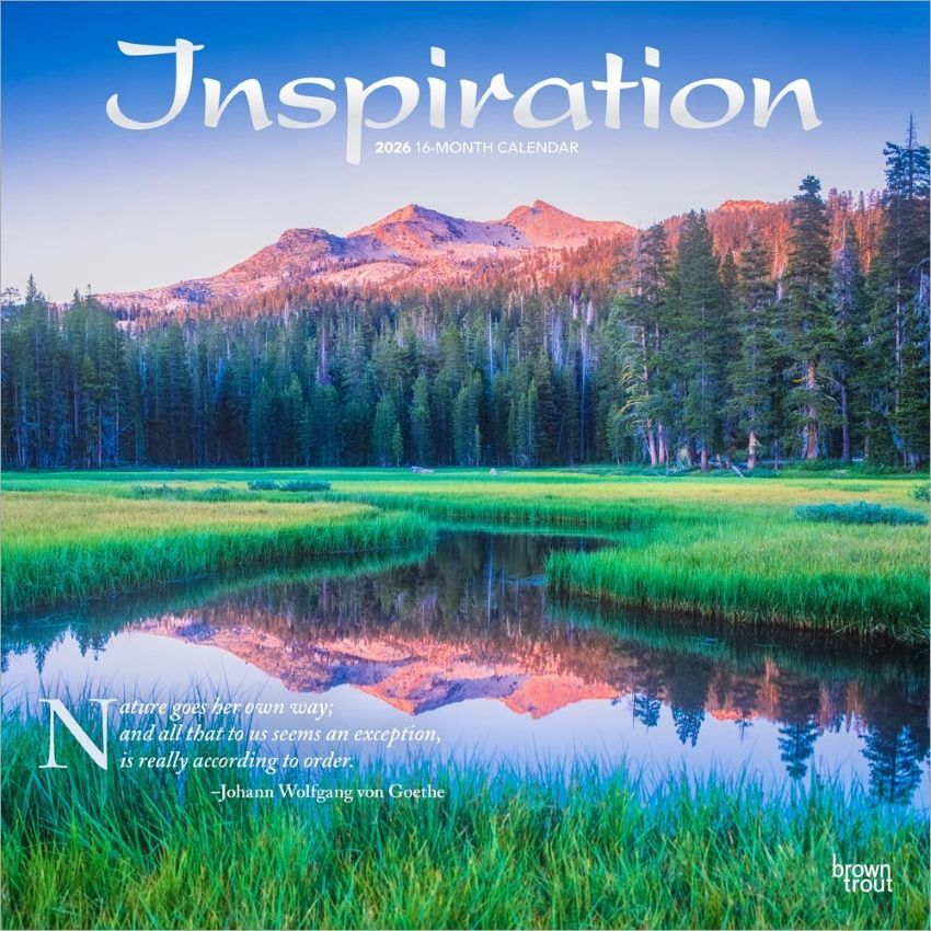 Brown Trout Publisher 2026 Inspiration Monthly Square Wall Calendar, 12-In x 24-In